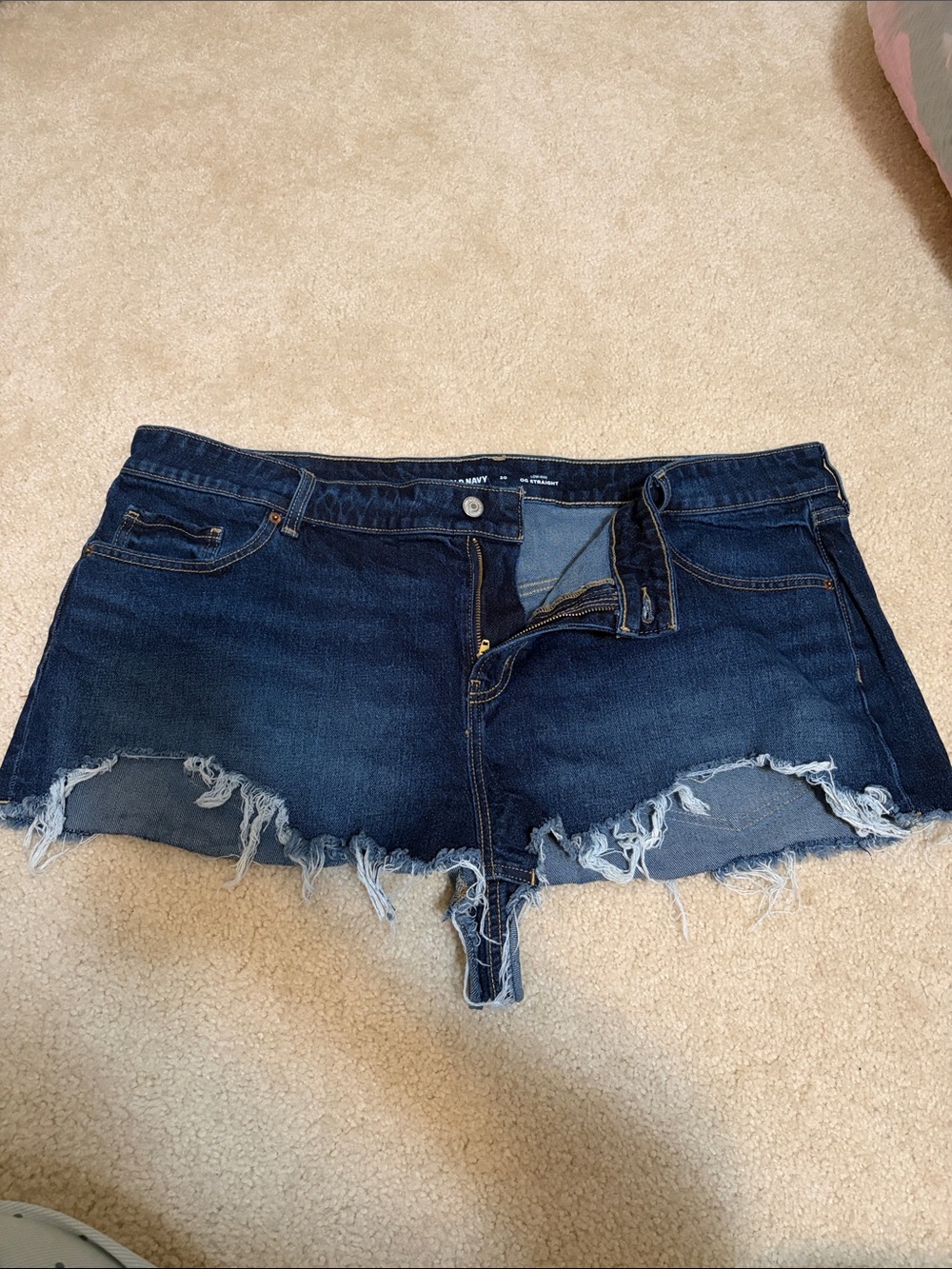 Old Navy Dark Blue Low-Rise OG Straight Shorts